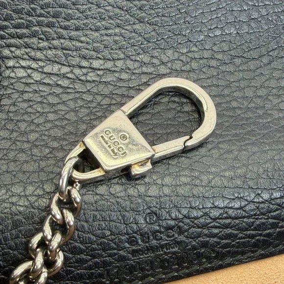 Authentic Gucci Dionysus Super Mini Black Leather Chain Bag